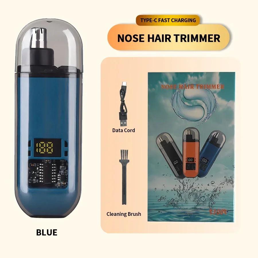 New Electric Nose Hair Trimmer Mini Type-C Rechargeable Waterproof Ear Eyebrow Beard Powerful Clippers Portable For Men Women