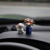 Mini Clay Flower Car Ornament Handmade Ceramic Vase Creative Car Decor Gift