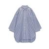Spring New Women's Clothing French Style Design Single Striped Style with Pockets Lapel Long Sleeves Loose Shirt 5216040