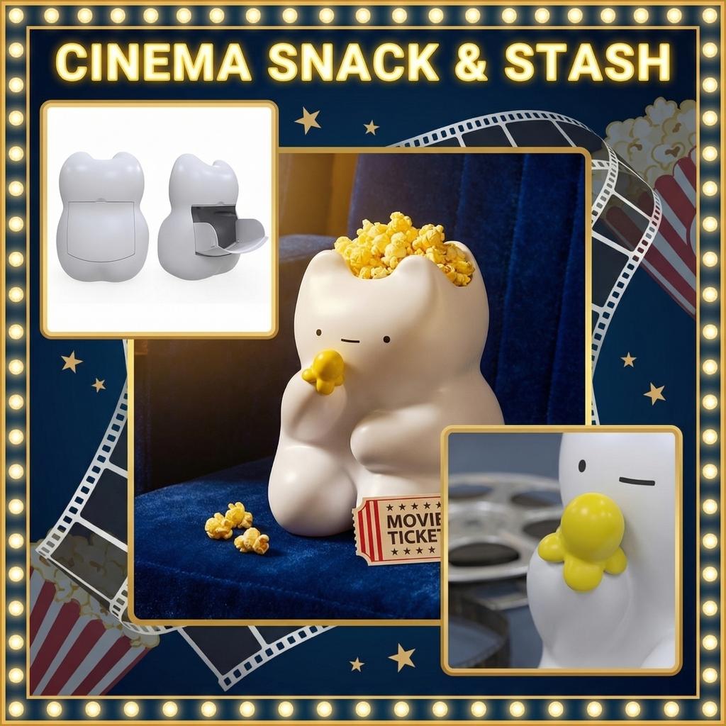 Popcorn Bucket Storage Container Decorative Figurine Durable Plastic Material Multifunctional Organizer for Home and Office Use