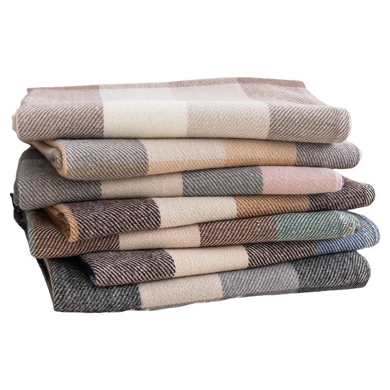 Retro plaid scarf autumn and winter atmosphere imitation cashmere plaid long scarf girls advanced feeling warm