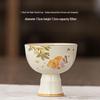 Yipan Ash Glaze Goldfish Ceramic High-Foot Teacup