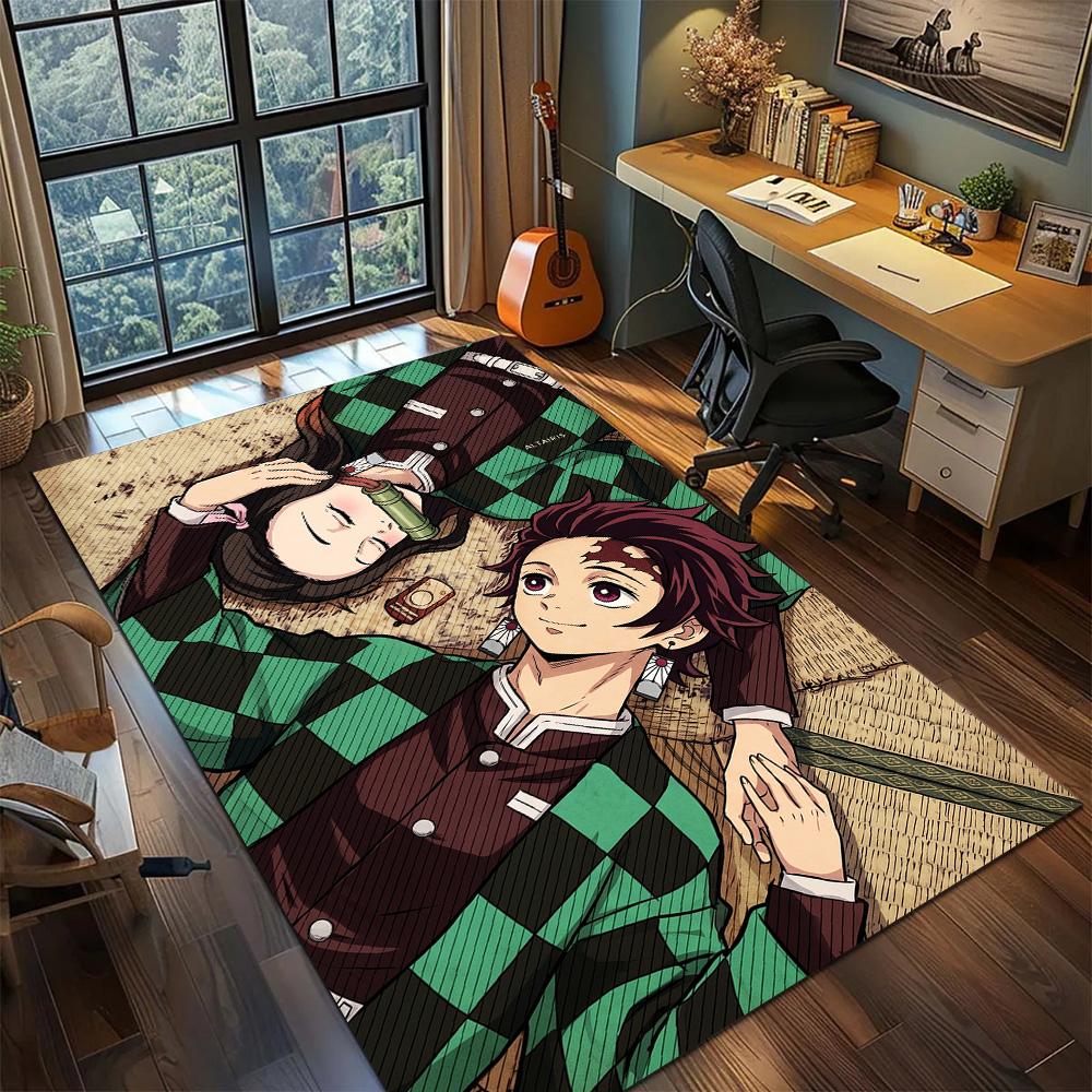Demon Slayer Carpet Floor Mat Washable Large Area Non Slip Gamer Bedroom Home Room Decor YUN6512