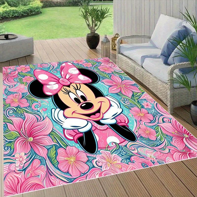 1pc Minnie Pattern Area Rug Soft Flannel Floor Mat for Living Room,Office,Bedroom and Carpet