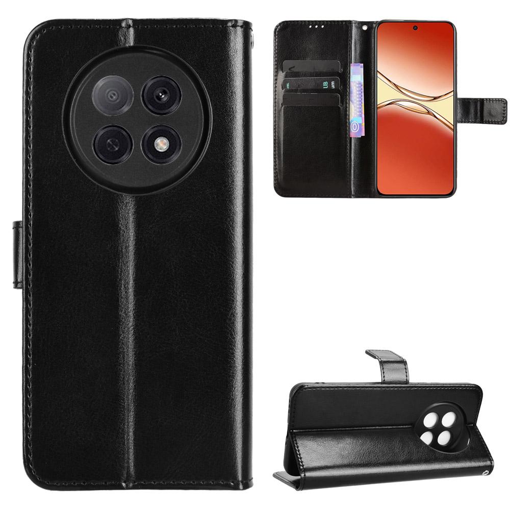 For Oppo A5 Pro 5G (China)/Oppo F29 Pro 5G (Global) PU Leather Case with Strap Crazy Horse Texture Phone Wallet Cover