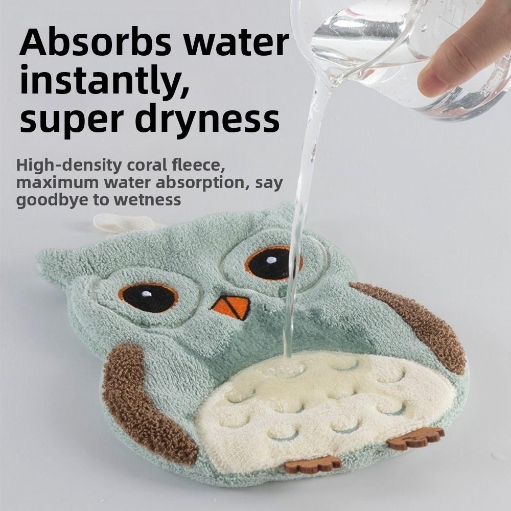 Hangable Kitchen Handkerchief Soft Cleaning Cloth High Quality Owl Hand Towels Kitchen Home