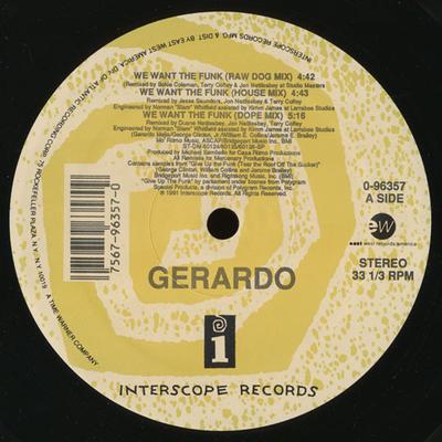 12inch Record GERARDO - We Want The Funk 096357 Interscope Reco 1991 US Dance & Electronica Used