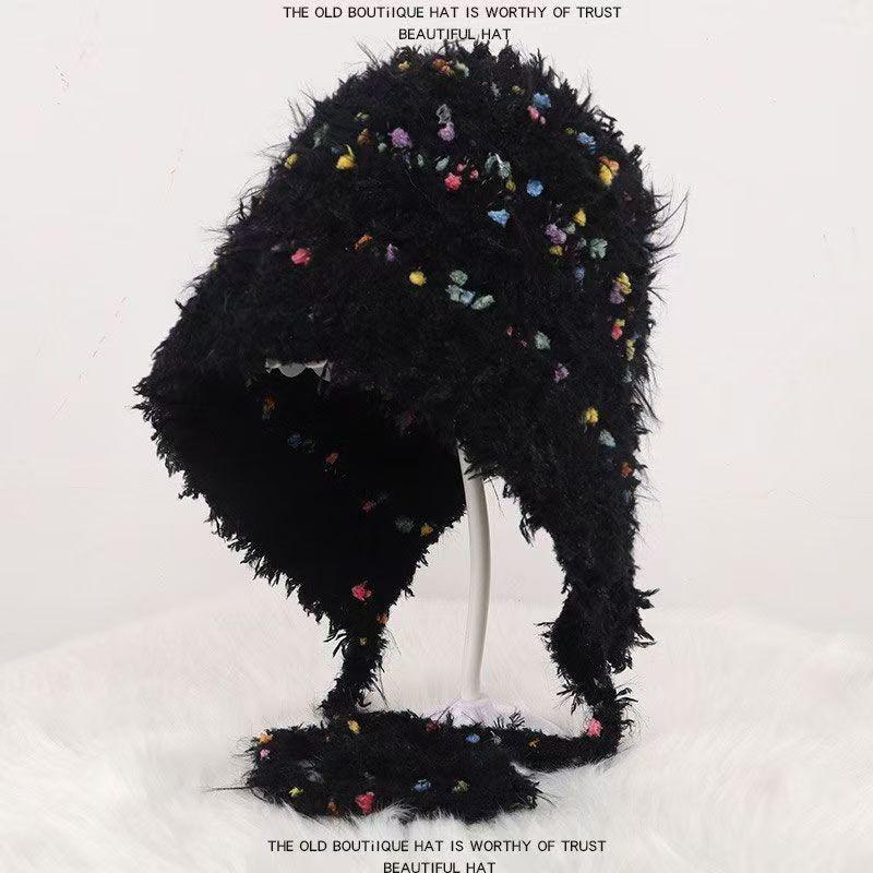 New Autumn and Winter Season Colored Plush Hat Warm Ear Protection Versatile Cold Face Small Bucket Hat