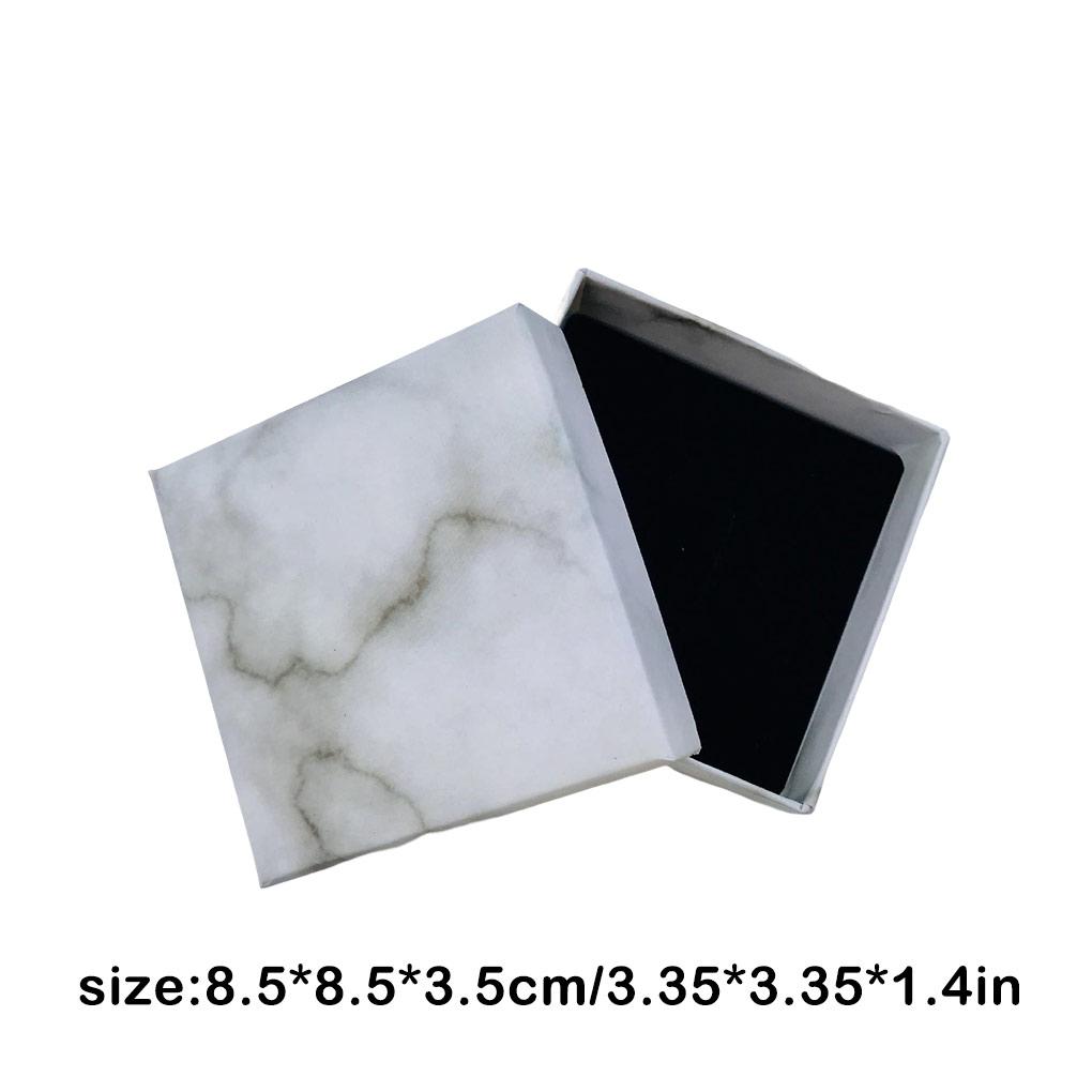 Jewelry Boxes Cardboard Marbles Color Package Storage Display Earrings Packing Jewelries Wedding Party Gift Present