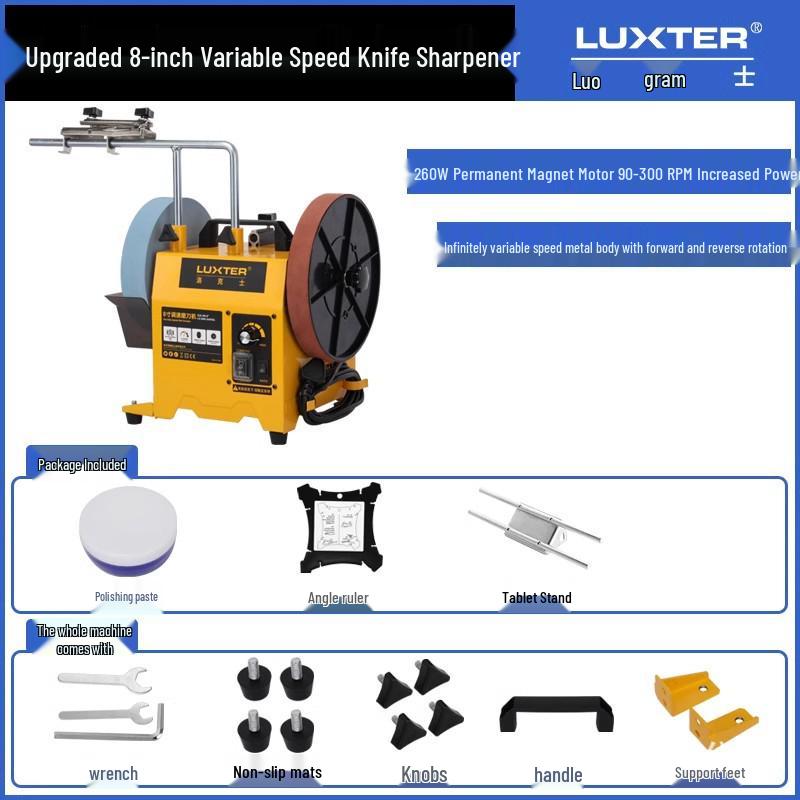 LUXTER Variable Speed Electric Knife Sharpener with Water-Cooled Grinding Wheel