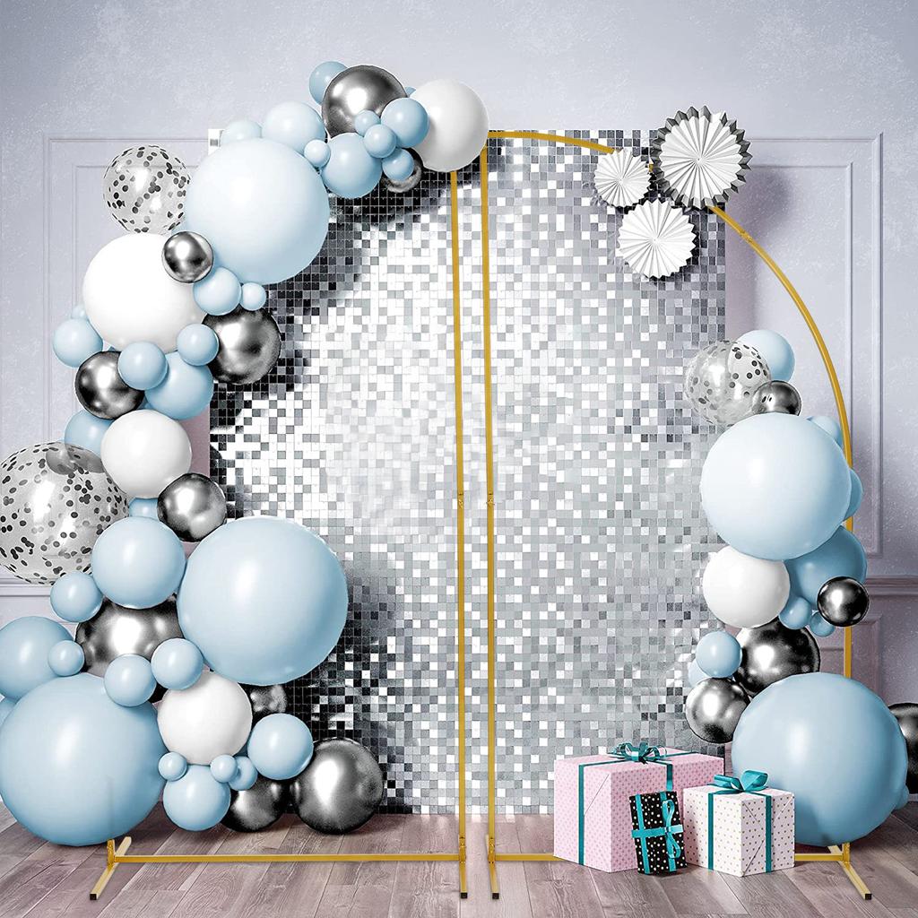 1.8*0.9m Metal Arch Backdrop Stand Set of 2 Wedding Arch Stand Backdrop Arched Frame for Wedding Ceremony Birthday Party