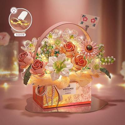 Building Blocks Flower Rose Toy Bouquet Gift Box Series Girl Gifts