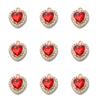 10Pcs/lot Alloy Rhinestone Heart Charms Gold Color Pendant for DIY Necklace Bracelet Earrings Jewelry Making Accessories