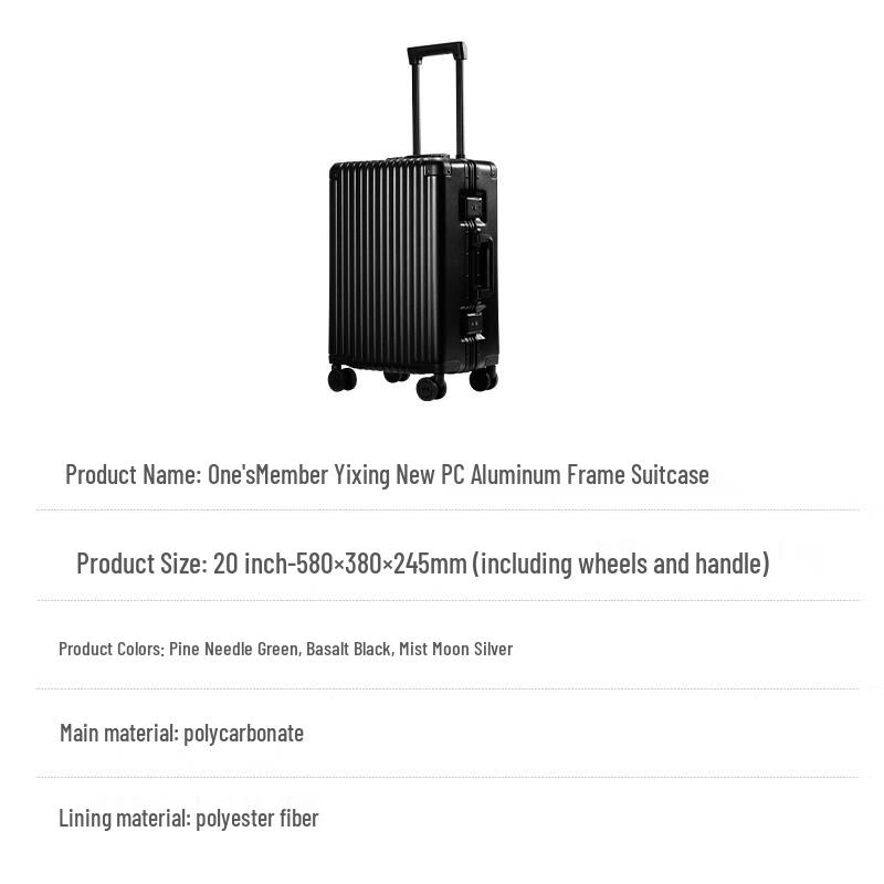 OM Yixing 20-inch Aluminum Frame Carry-on Spinner Luggage