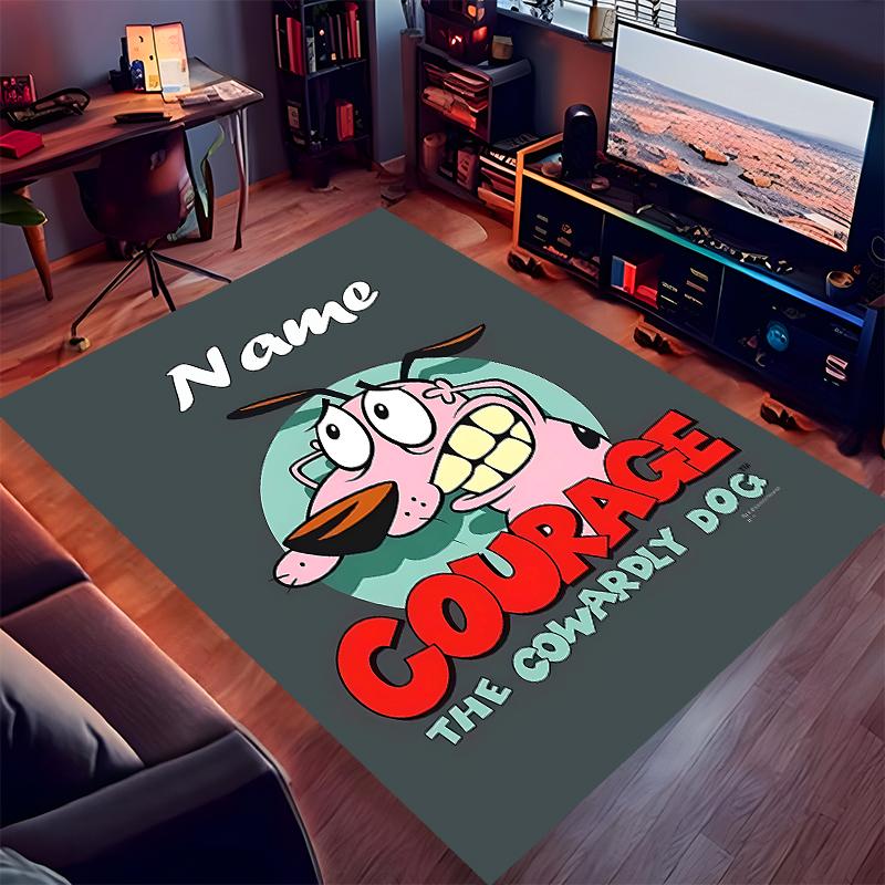 Custom personalization Courage the Cowardly Dog Print Area Rug - Soft, Washable Non-Slip Indoor Mat,Living Room,Home&Office Decorative Rug