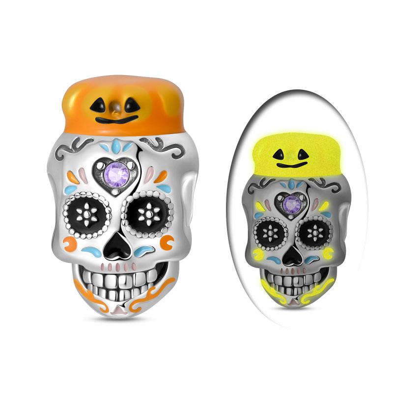 100% Coppernew Halloween Series Charm Pumpkin Skull Beads Fit Originalbracelet Diy Jewelry Making Gifts