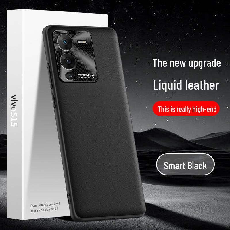 Vivo S15 Pouzdro na telefon z tekuté kůže: Ochranný kryt proti pádu, proti znečištění.