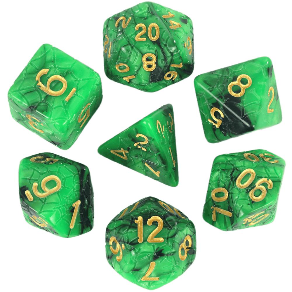 Mixing Color Dice DND 7pcs Polyhedral Dice Set with Engraving Spider Web Effect for DND RPG Magic Gathering Table Game D&D Dice