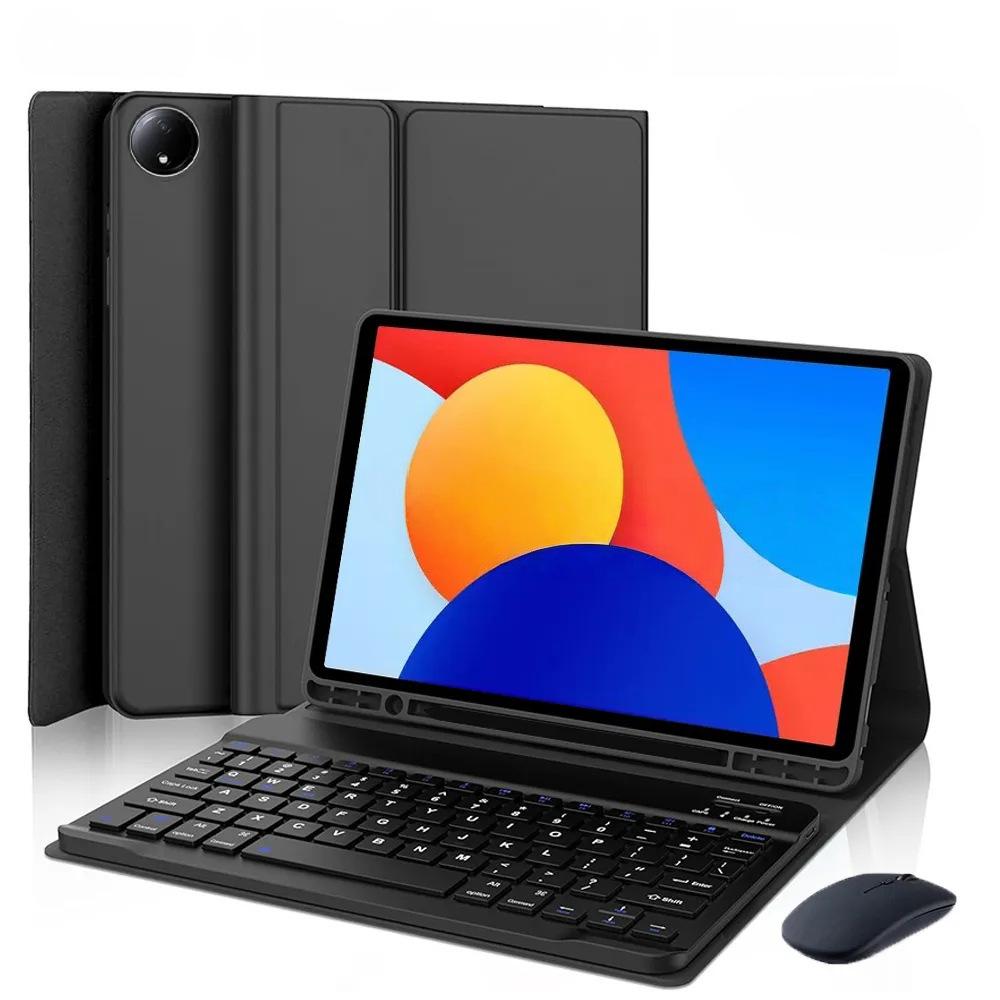 Redmi Pad 2 SE 9.7 Hülle & Xiaomi POCO C1 Kabellose Bluetooth-Tastatur Lederhülle