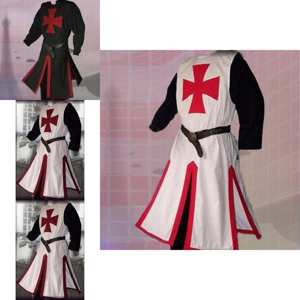 Stylish Medieval Templar Knight Crusader Surcoat Outfit Cosplay Costume