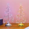 Crystal Star Iron Christmas Tree with LED Light Small XmasTree Table Lamp Christmas Decorations for Home Party New Year