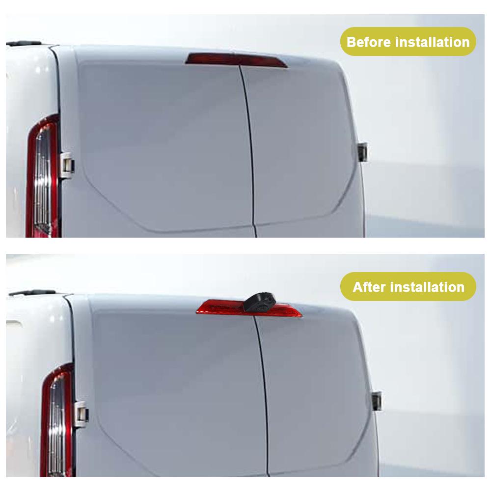 

Dual Lens Brake Light Camera with Switchable Guidelines for 2014-2018 Ford Transit Plastic