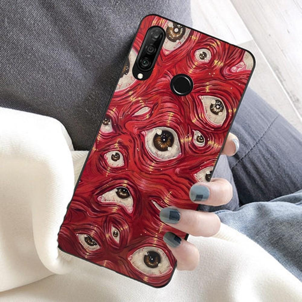 Spooky Scary Red Eye Pattern Phone Case For Huawei Honor 10 Lite 9 20 7A 9X 30 50 60 70 Pro Plus Soft Silicone Cover