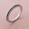 New Trendy Rainbow Simulated Diamond Stackable 925 Sterling Silver Eternity Ring for Women Wedding Finger Band Gift Z30