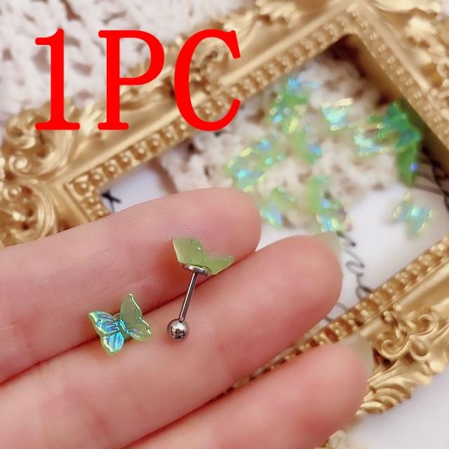 1PC Korea Cute Small Butterfly Stud Earrings For Women Girls Minimalist Cartilage Earrings Piercing Body Jewelry Gift Ins Style