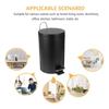 Black Matte Round Pedal Waste Bin with Lid Household Kitchen Living Room Trash Can Flip Top Garbage Bin Cleaning Container