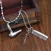 Unisex Hair Dryer Scissors Comb Pendant Chain Necklace Barber Kit Hairdresser Gift