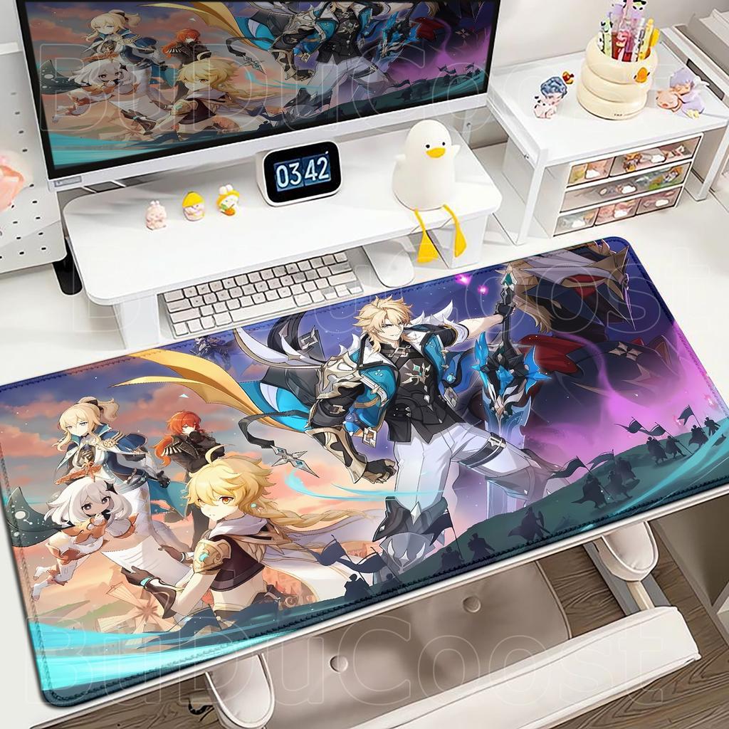 Nowa podkładka na biurko Genshin Impact Anime Gaming Fajny Varka Podkładka pod mysz do gier Zablokowana krawędź Antypoślizgowa gumowa Mata do gry Biurowa Klawiatura Podkładka pod mysz