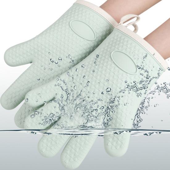 Silicone Oven Mitts Heat Resistant Anti-scald Gloves Non-slip Grip Microwave Safe Mitts