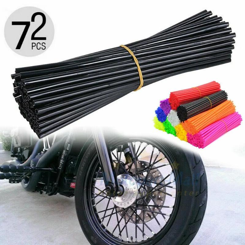 Universal Motocross Spoke Wraps 72PCS Multicolor Scratch-proof Dirt Bike Wheel Rim Spoke Covers for Riding Decoration