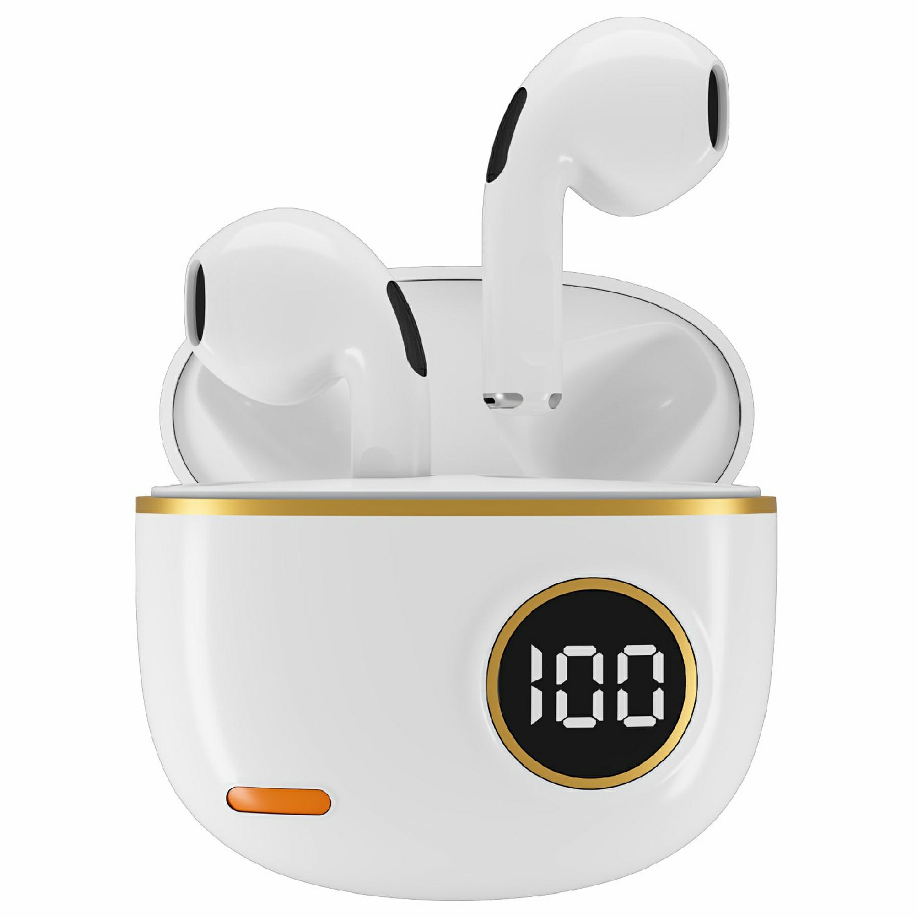 

S190 Wireless Earphones Digital Display Waterproof Bluetooth-Compatible Gaming Music Headset White