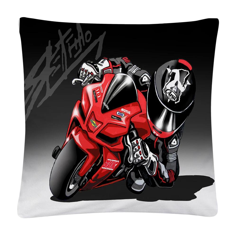 Stunt Sports Cartoon Pattern Soft Polyester Pillow Case for Sofa Home Car Decoration Pillowcase