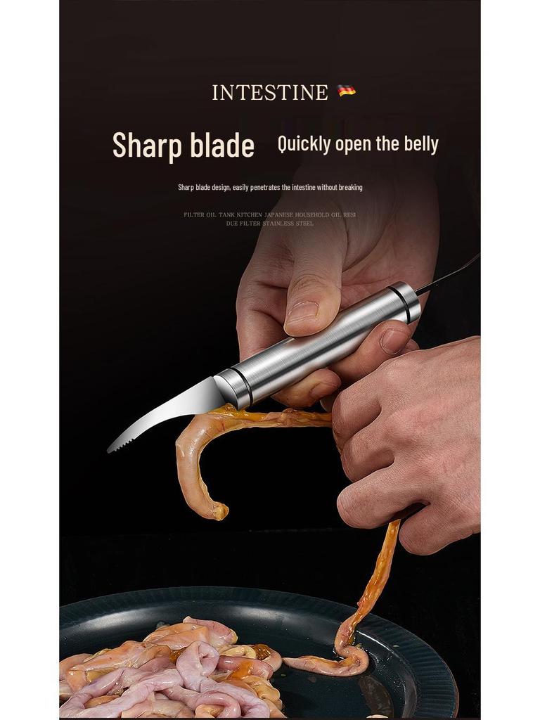 Stainless Steel Shrimp Deveining & Peeling Knife - Dual-Function Shrimp Shell & Line Remover