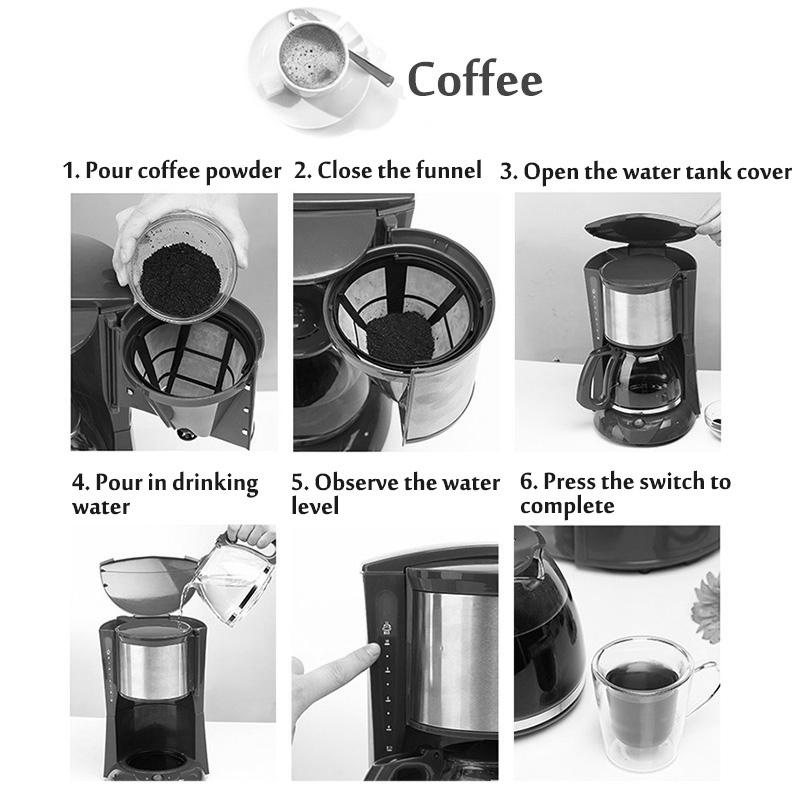 2000ml Household Office American Style Drip Tea/Coffee Making Machine 12 Cups Coffee Maker Temperature Control 900W