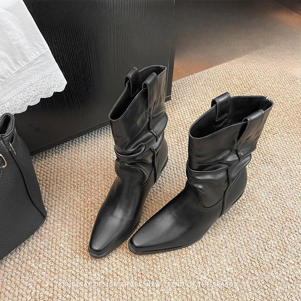 Pointed-toe Boots, Ankle Boots, Women's High Heels, Retro Boots, Women's Shoes