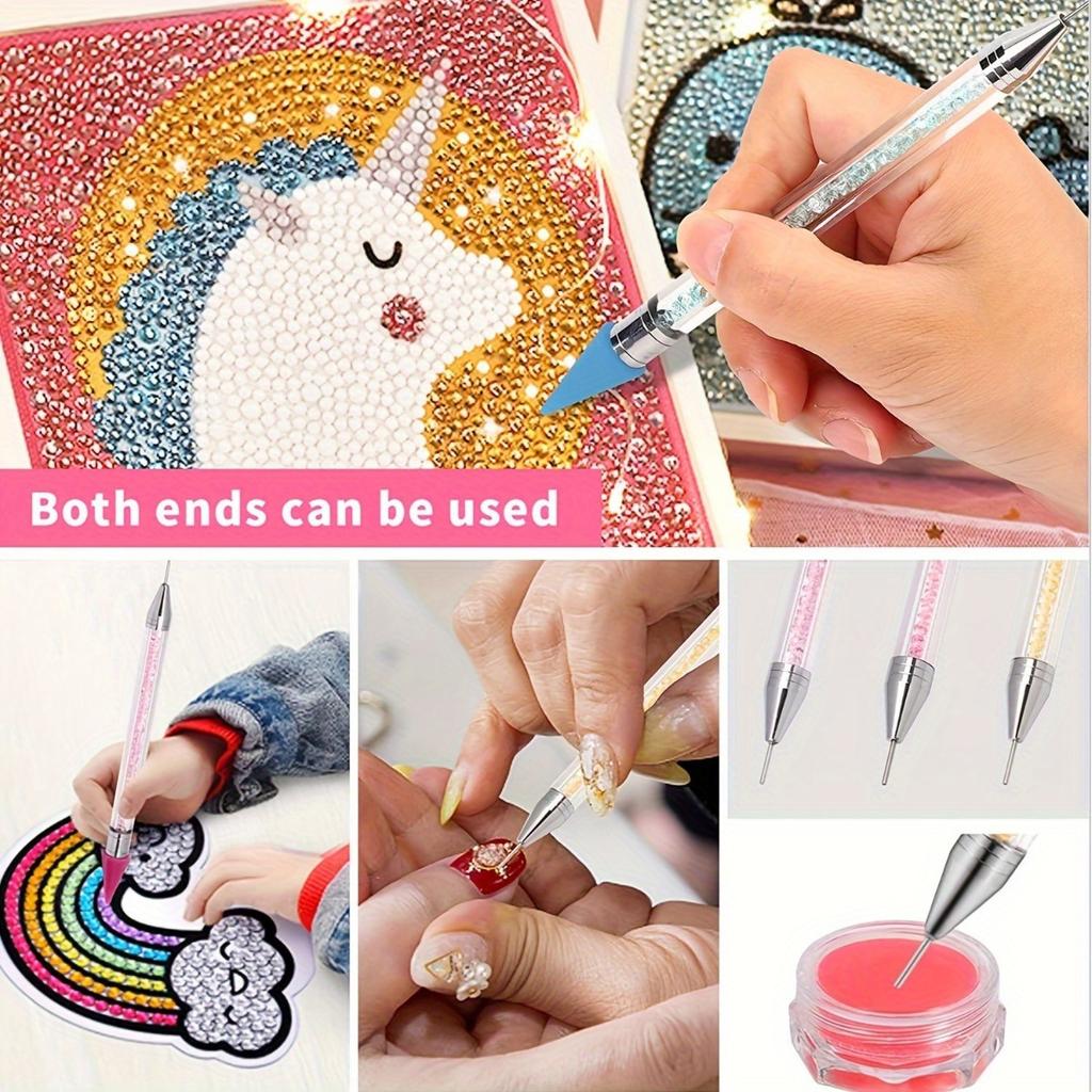 2 st Diamantmålning Verktyg Självhäftande Borrpenna Ersättningsspets, Lämplig För 5D DIY Nagelkors Penna För Att Välja Nagelsmycken, Tillbehör