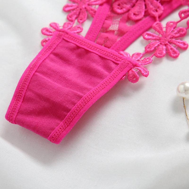 Damen-String mit Stickerei, ausgehöhlter Tanga, sexy Höschen mit niedriger Taille, 65