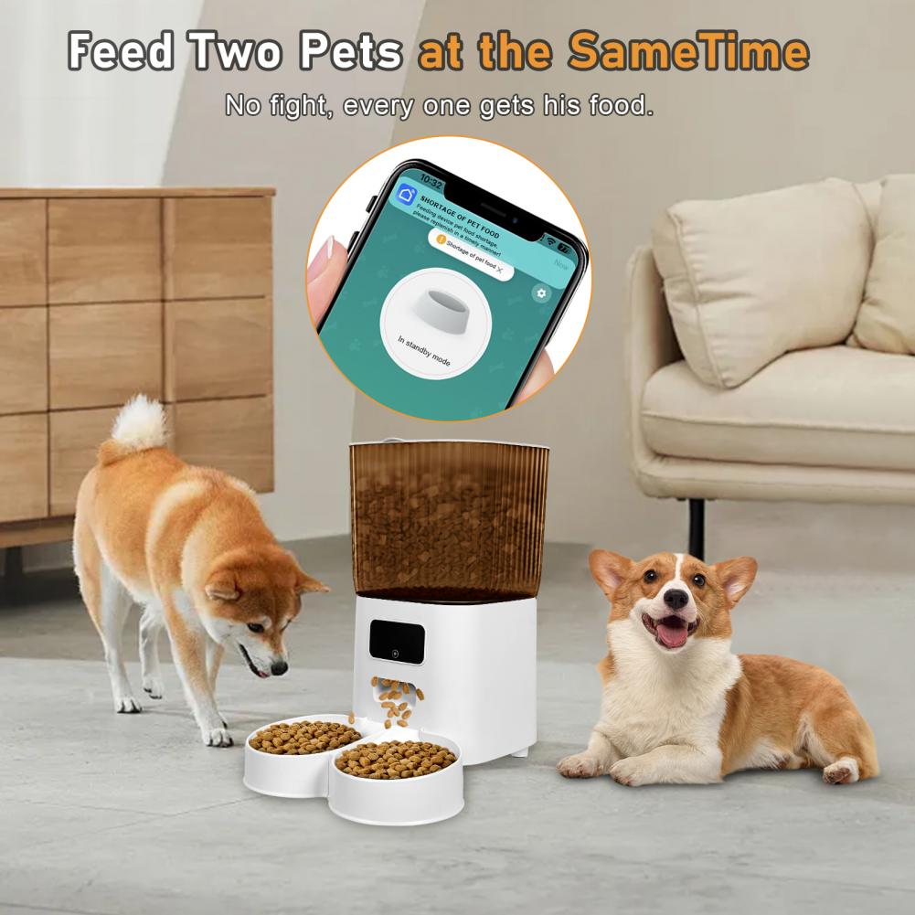 5L Double Bowls Smart Automatic Cat Feeder With WiFi APP Remote Control Cat Food Dispenser Pet Smart Recorder Auto Feeder Dog