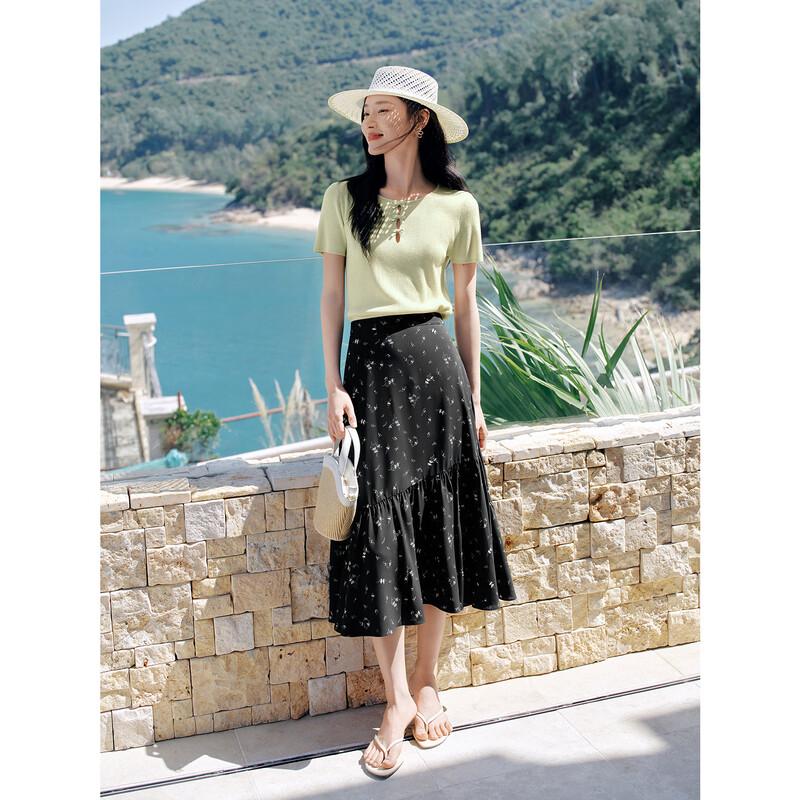 JOUSANNE Soft Glow Bow-Knot Knit Short Sleeve Top