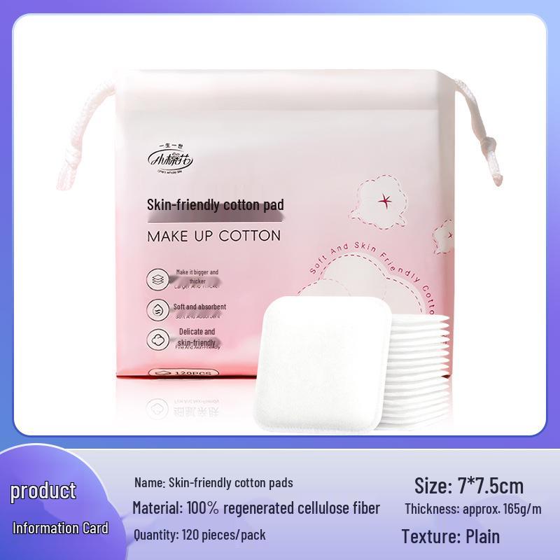 Dual-Effect Thick Cotton Makeup Remover Pads - Disposable 3-Layer Wet Compress Cotton Pads