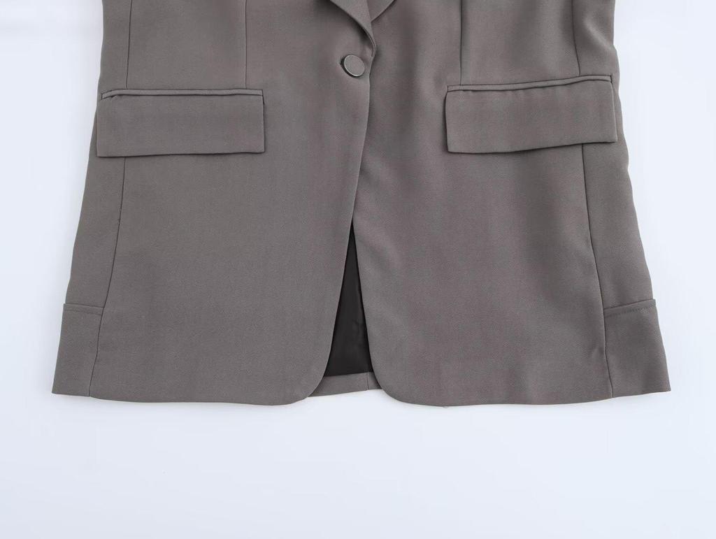 2024 Autumn/Winter Women's Patchwork Suit Jacket & Straight-Leg Pants Set