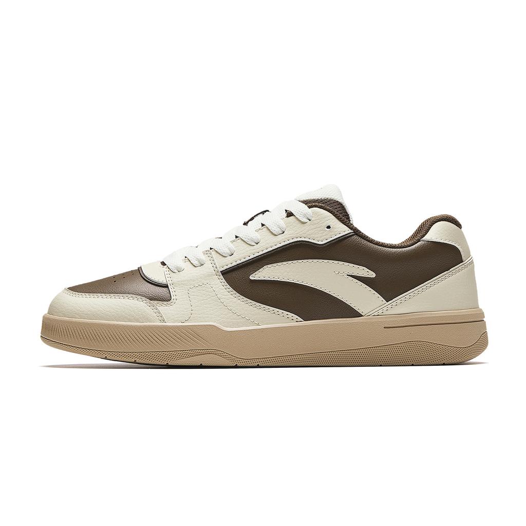 Anta Road Charge Mocha Leather Couples Outdoor Street Skateboard Fashion Durable Lightweight Low-Top Skate Shoes Men Sneaker Light-Brown 912548008-3