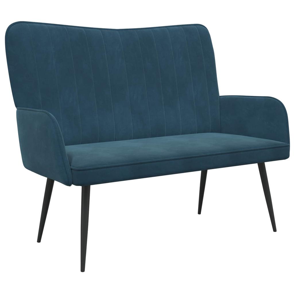 2 Seater Sofa Blue 115 x 61 x 87 cm Velvet (V)