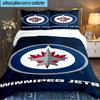 Jets Hockey Team 3PCS Bedding set,Ideal for 1pc Duvet Cover And 2pcs Pillowcases Perfect for Fan gift,Ideal for Bedroom, Dormitory