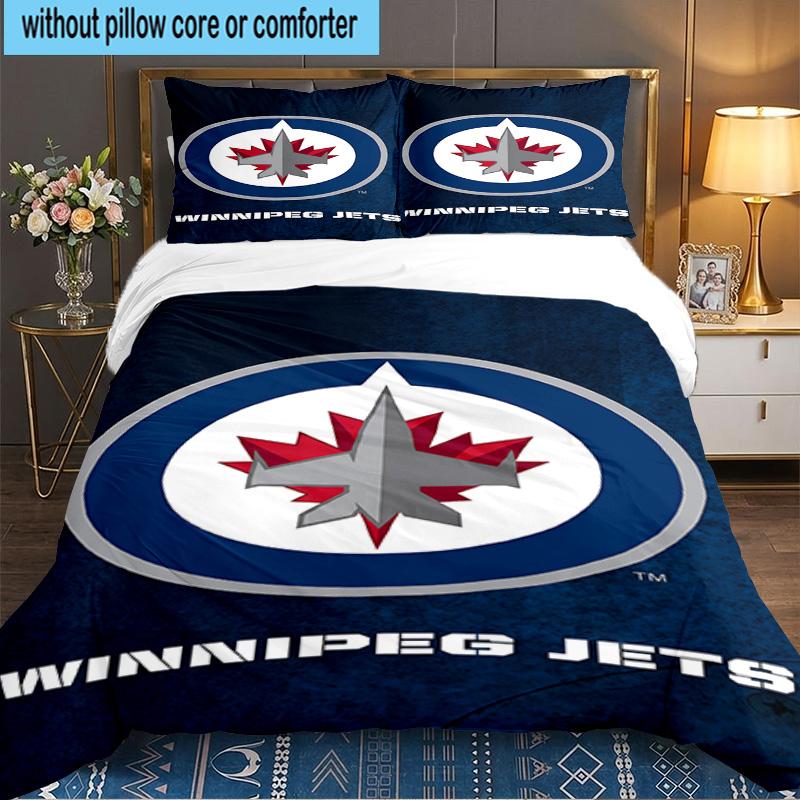 Jets Hockey Team 3PCS Bedding set,Ideal for 1pc Duvet Cover And 2pcs Pillowcases Perfect for Fan gift,Ideal for Bedroom, Dormitory