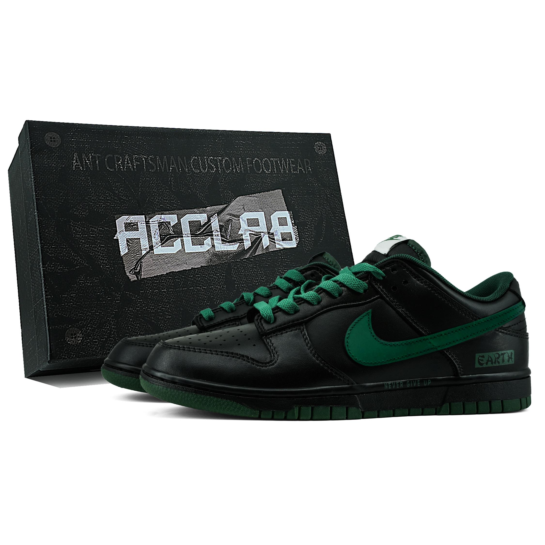 

Nike Dunk Abrasion Resistant Low top Skateboard Shoes Unisex Black Green DD1391-101(Team975--) 36